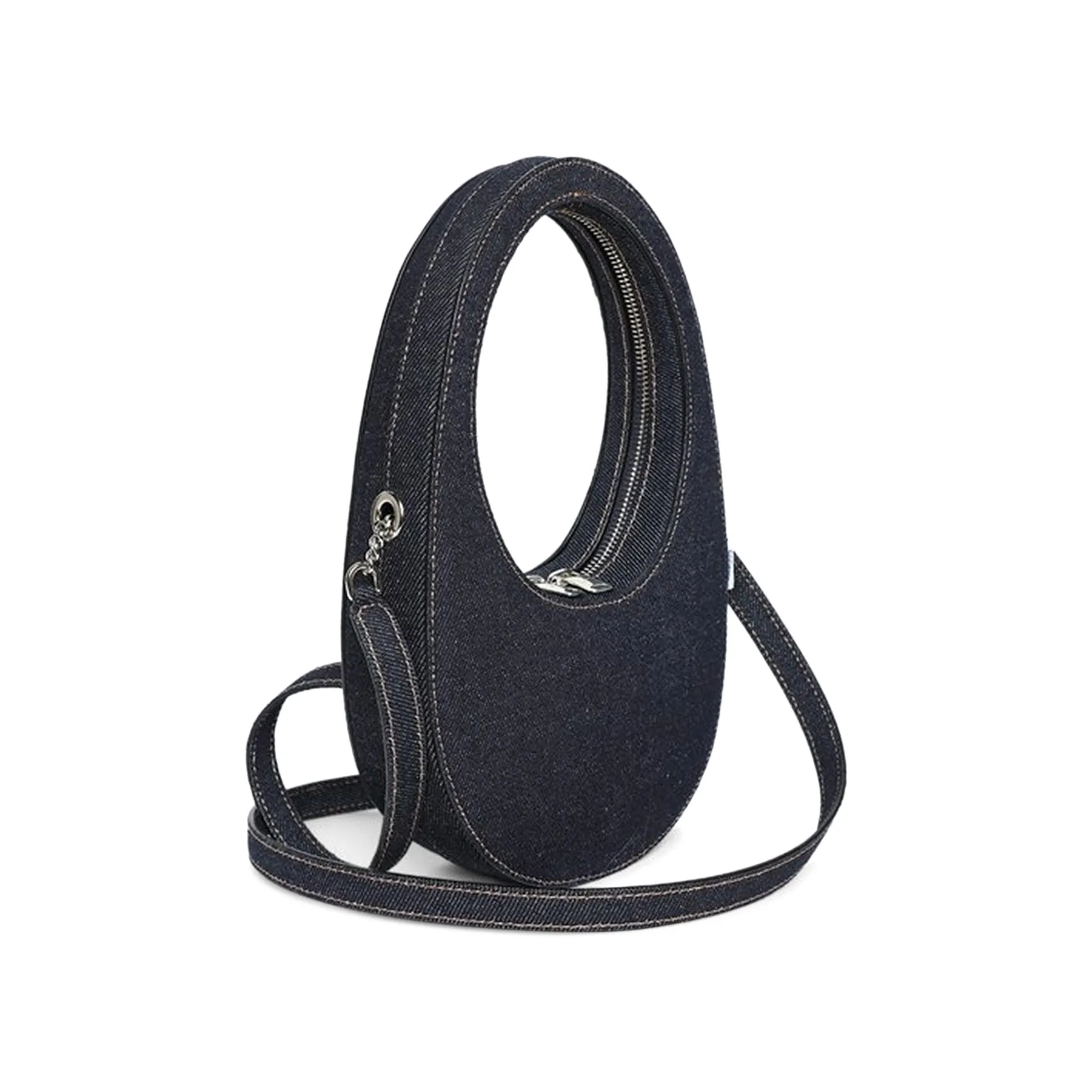 Mini Coperni Denim Shoulder Bag, Navy Blue