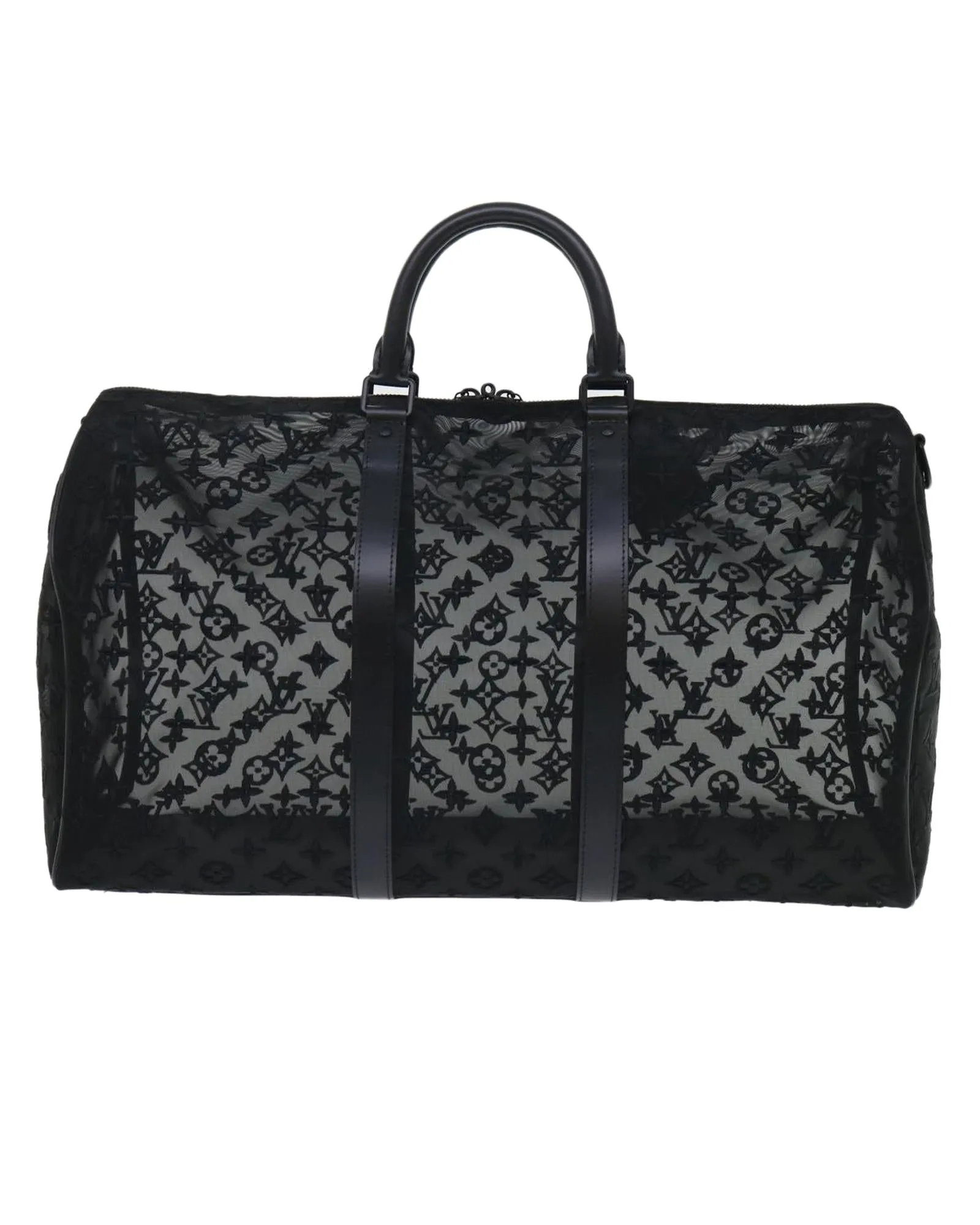 Monogram See Through Boston Bag with Shoulder Strap