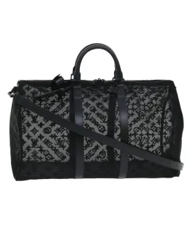 Monogram See Through Boston Bag with Shoulder Strap