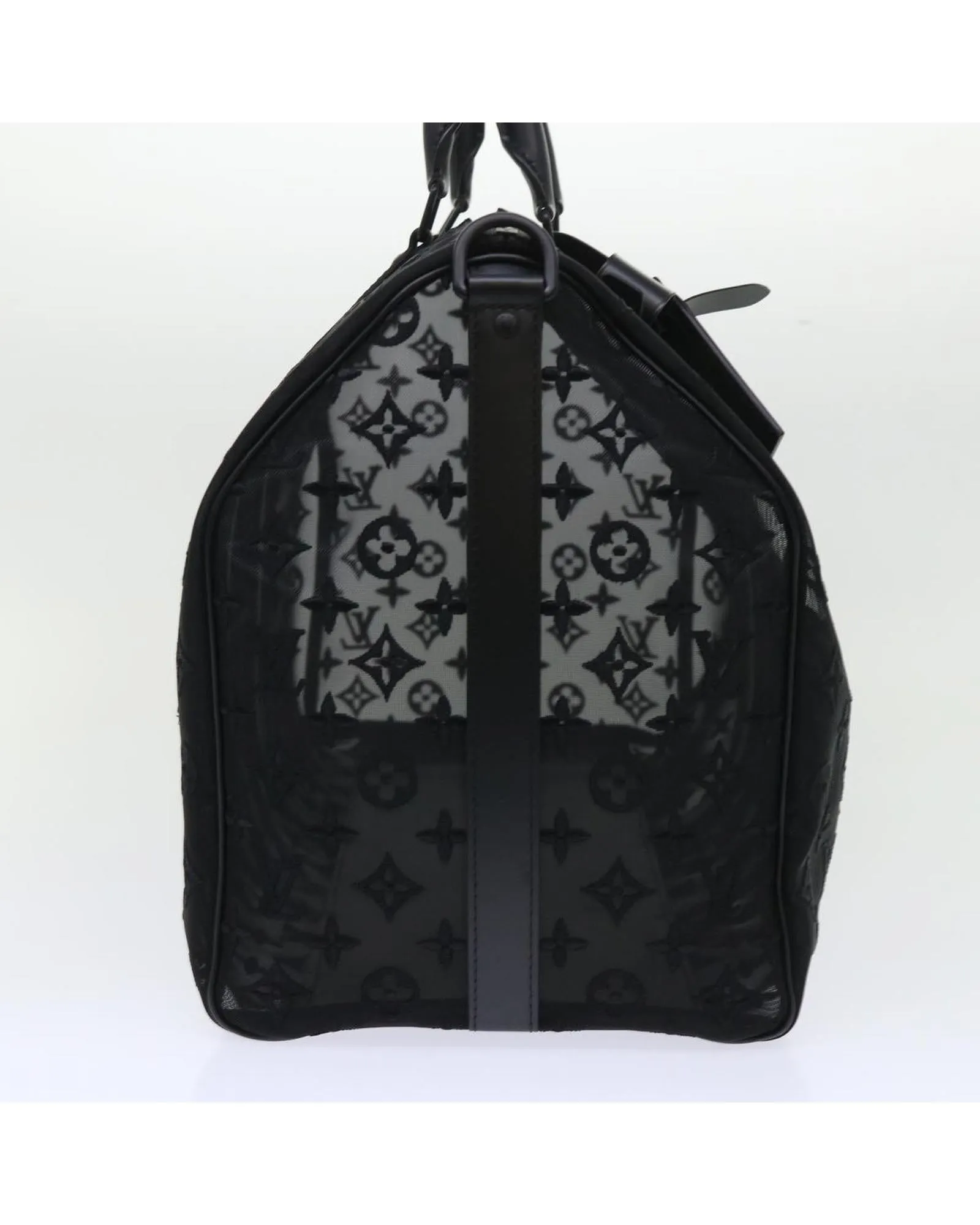 Monogram See Through Boston Bag with Shoulder Strap