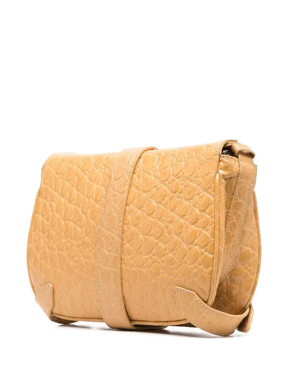 MURPHY BISCUIT CIRCULAR CROCO EMBOSSED LEATHER BIS