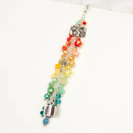 My Escape Planner Charm with a Rainbow Crystal Dangle and Book, Suitcase and Palm Tree Charms