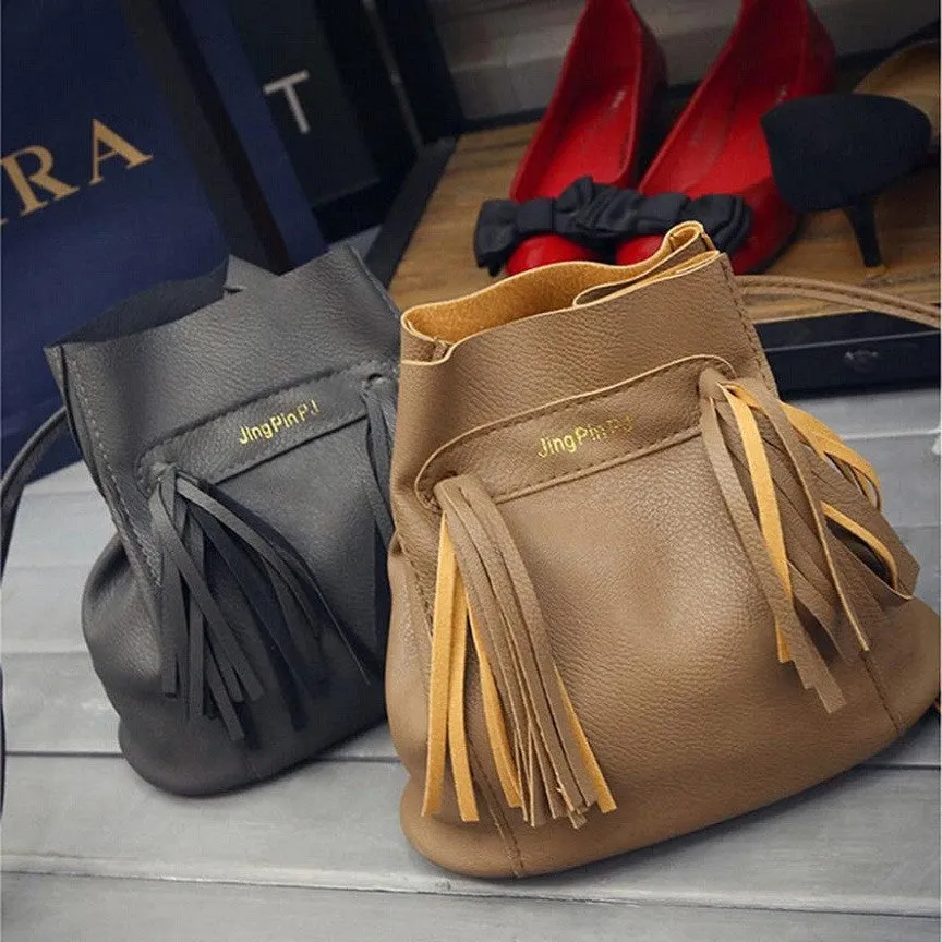 Naivety 2016 New Women Crossbody Shoulder Bag Faux Leather Tassel Tote Purse Satchel Handbags AUG15