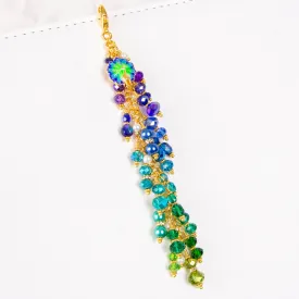 Peacock Planner Charm with Jewel Toned Dangle