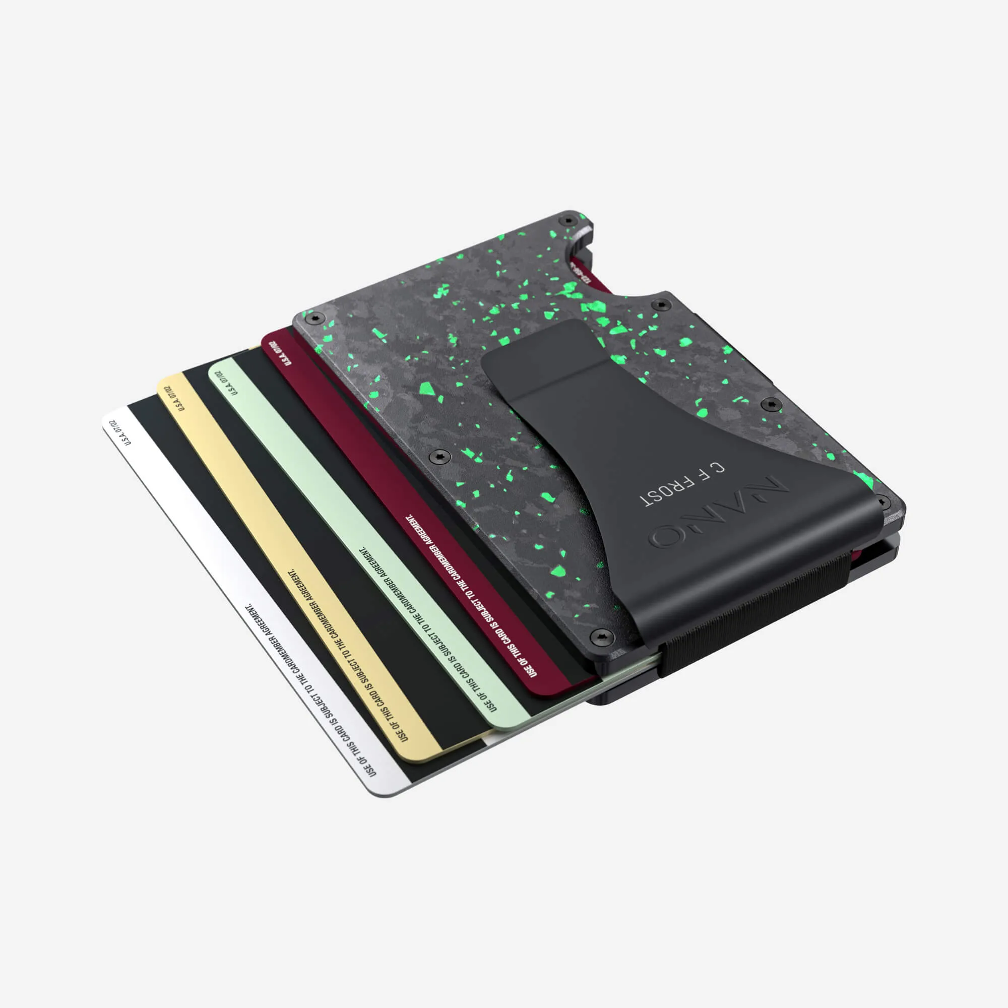 Personalised Money Clip Wallet (Nero/Verde)