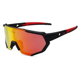 Polarized Cycling Sunglasses with 3 Interchangeable Lenses