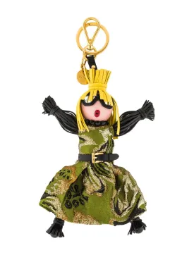 Prada Trick Pelle Felce Green Dress Jasmine Doll Keyring Key Charm