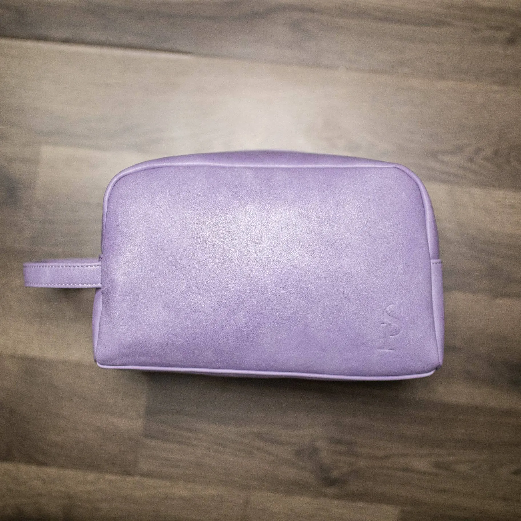 Purple Leather Toiletry Bag