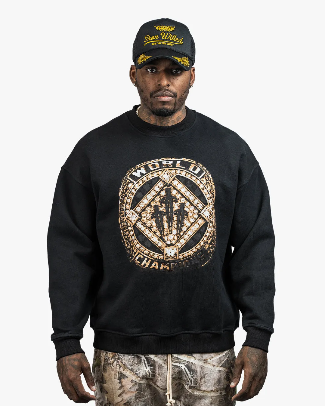 RINGS CREWNECK - BLACK