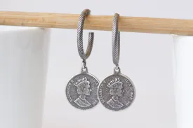 SILVER COIN EARRINGS