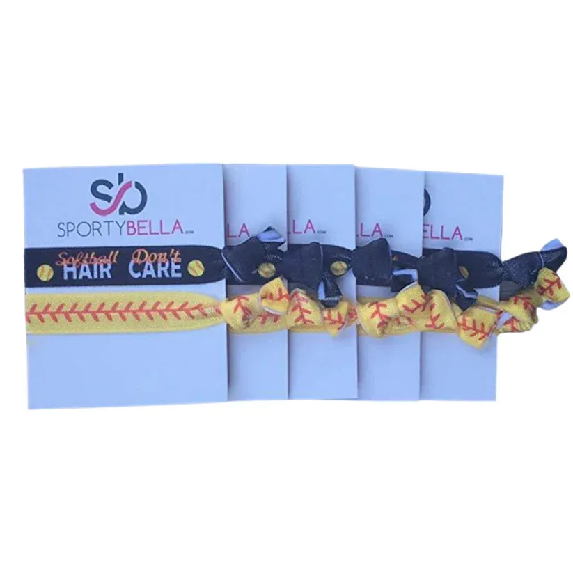 Softball Love Hair Ties - 5 Sets