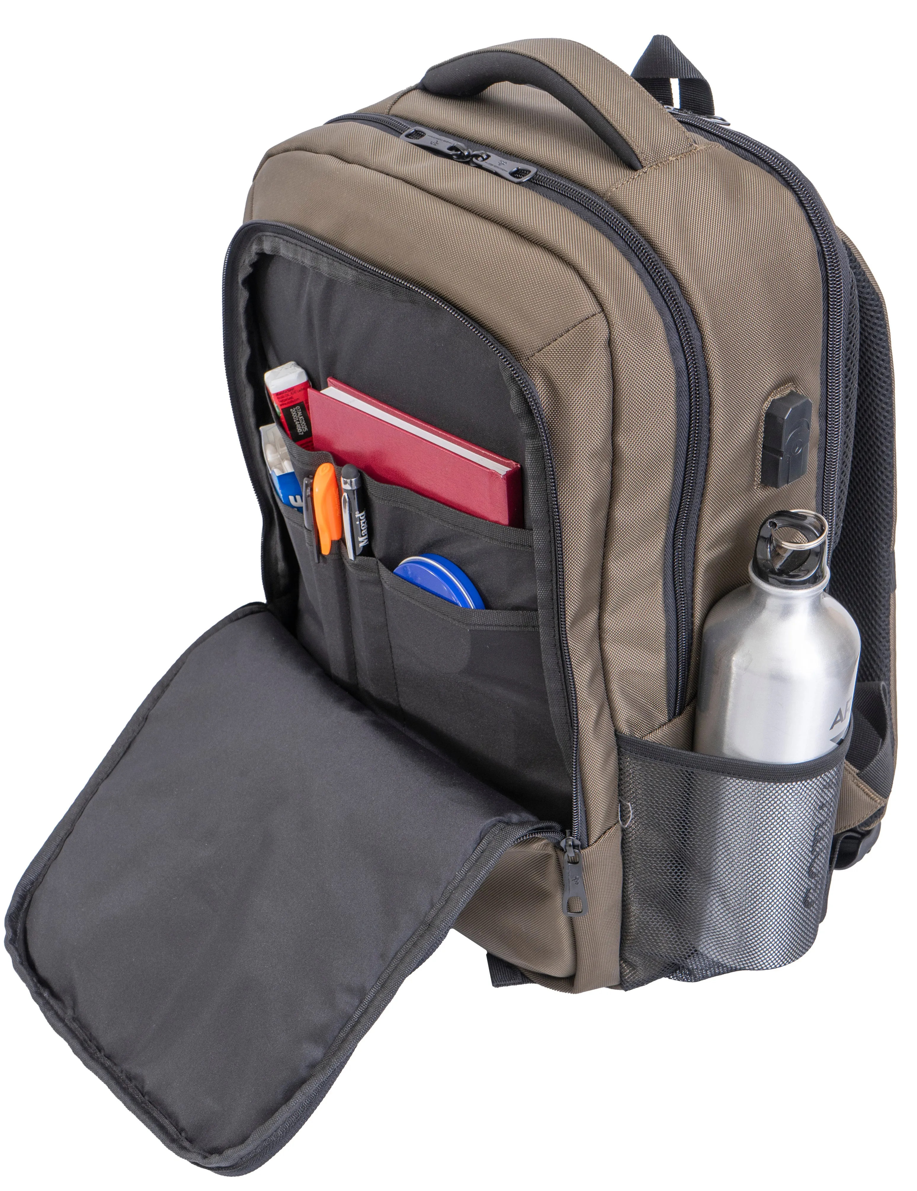 The Hamilton | 18-In 1680D Workbook Backpack with USB Port