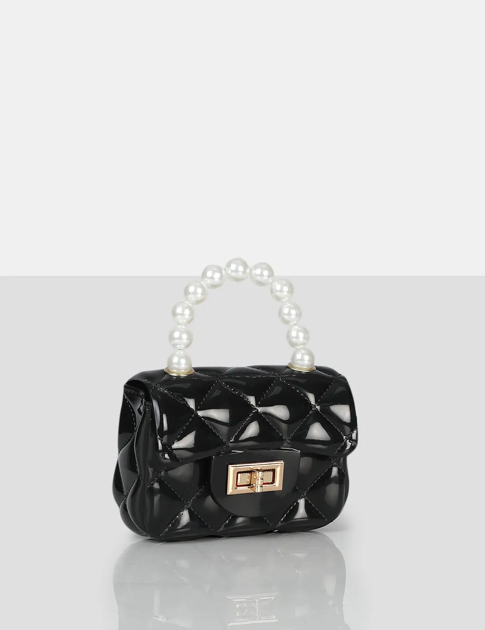 The Iddy Black Patent Pearl Mini Bag