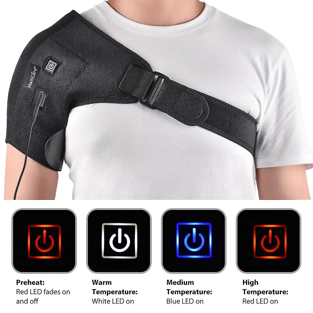 USb Electric Heat Therapy AdjUStable Shoulder Brace Back Support Belt For Dislocated Shoulder Rehabilitation Fa0554