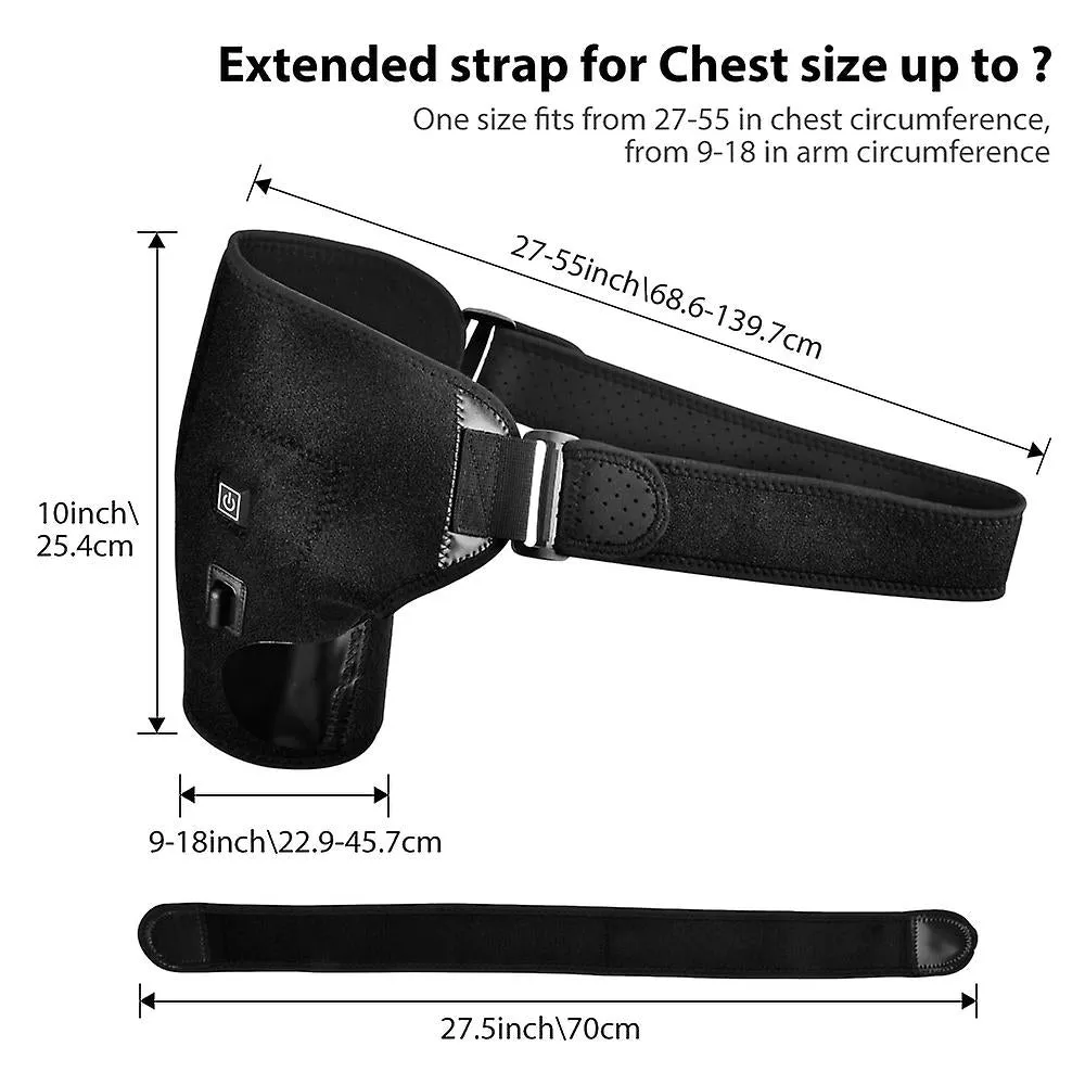 USb Electric Heat Therapy AdjUStable Shoulder Brace Back Support Belt For Dislocated Shoulder Rehabilitation Fa0554