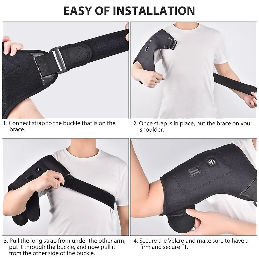 USb Electric Heat Therapy AdjUStable Shoulder Brace Back Support Belt For Dislocated Shoulder Rehabilitation Fa0554