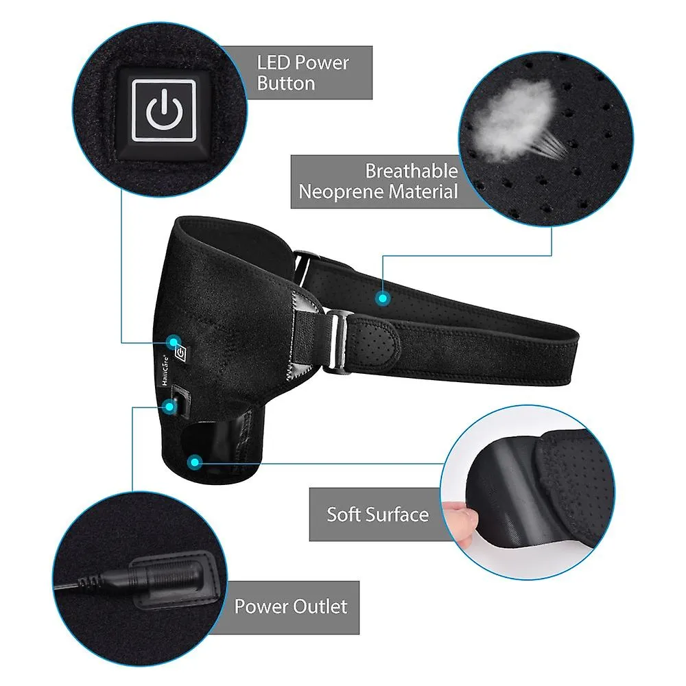 USb Electric Heat Therapy AdjUStable Shoulder Brace Back Support Belt For Dislocated Shoulder Rehabilitation Fa0554