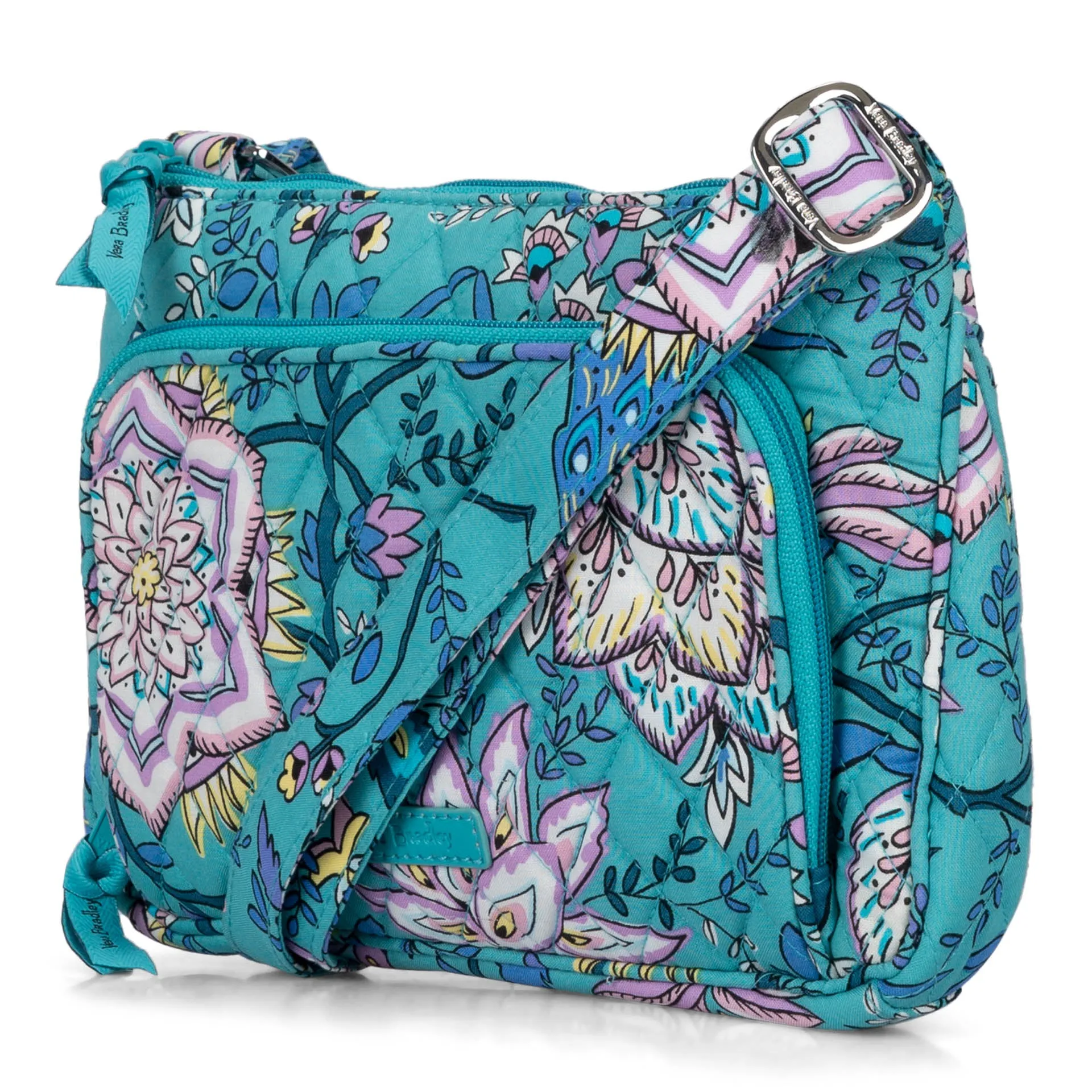 Vera Bradley RFID Little Hipster Crossbody Bag Peacock Garden