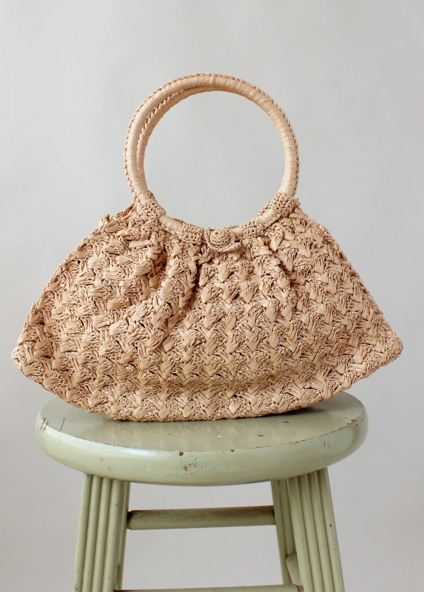 Vintage 1960s Ritter Woven Straw Purse